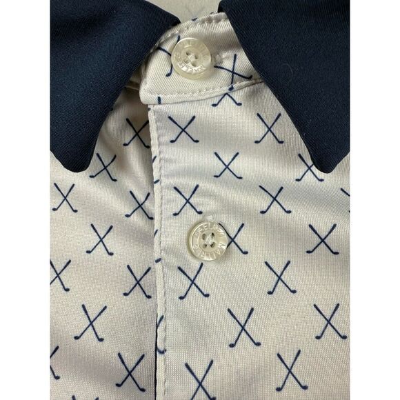 Maelreg Shirt Men's 4XL White Performance Polo Golf Clubs All‎ Over Print AOP - Picture 4 of 12